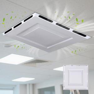 CroBlissful 1 Pcs 24" x 24" Ceiling Vent Deflector 4-Way Air Vent Deflector Commercial Air Diverter for 2'x2' Drop Ceiling Grid No Tools Required Redirector for Offices, Classrooms, and Spaces