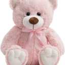 WENMOTDY Super Color Teddy Bear Stuffed Animals Plush Toy for Children Girlfriend Family Congratulations Baby Shower Birthday Pink 14 inch