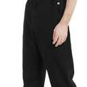 Bib Overalls for Men Denim, Relaxed Fit, Black, XL