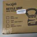 Yes4All Kettlebells Grip, Dumbbell Grip Handle, Convert Dumbbells into Kettlebell for Home Gym, Kettlebell for Weights Plate (A. Full Black Upgraded)