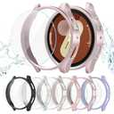 Landhoo 6+6 Pack for Samsung Galaxy Watch 7 40mm Screen Protector Case, Hard PC Bumper + HD Anti-Fog Tempered Glass Protective Film, Waterproof Face Cover Set for Galaxy Watch 7 40mm Accessories