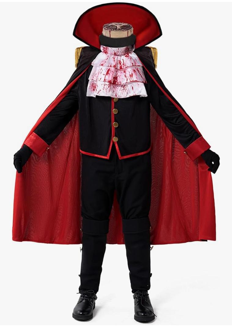 Spooktacular Creations Halloween Headless Zombie Costume for Boys, Kids Black Headless Horseman Costume with Cape, Gloves M
