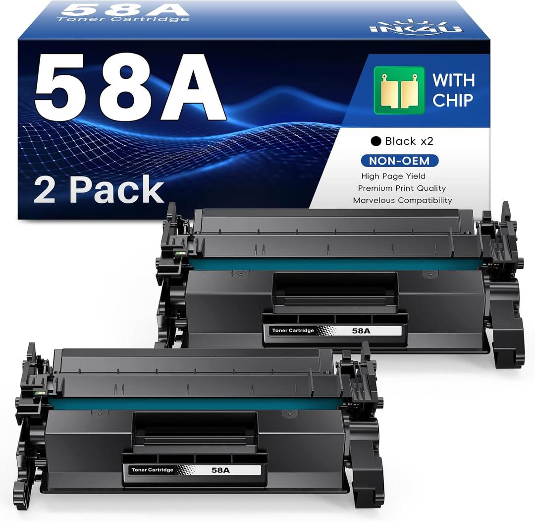 INK4U 58A Toner Cartridge Black Compatible Replacement for 58A CF258A Toner Cartridge 58X CF258X for LaserJet Pro M404dn M404dw M404n, MFP M428fdw M428dw M428fdn Printer (Black 2-Pack)