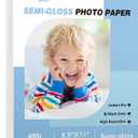 Koala Semi-Gloss Photo Paper 8.5X11 Inches 100 Sheets for Inkjet and Laser Printers Use DYE INK 48LB 180gsm Professional Paper