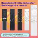 for Samsung Frame TV Remote, for 2018-2025 Samsung Remote Control for Smart TV with Voice Control. No Solarcell
