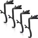 Vicenpal 4 Pcs Fireplace Stocking Garland Hanger for Mantel 2 in 1 Christmas Stocking Holder Two Hooks Durable Wrought Iron Metal Hanger with Padded for Holiday Xmas Home Shelf Decor (Retro Black)