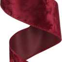 MEEDEE Burgundy Velvet Ribbon 2.5 inch Crushed Velvet Christmas Ribbon 10 Yards for Christmas Tree Decoration, Wreath Supplies, Crafts Bow, Gift Wrapping, Wedding Decor and Accents
