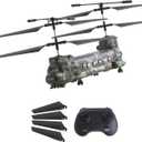 VEVOR RC Helicopter, 2.4GHz Military Remote Control Helicopter, 3.5 Channel RC Airplane for Kid, 20 Mins Flight Time, One-Key Takeoff/Landing & LED Lights, Flying Plane Toys for Kids Ages 8 and up
