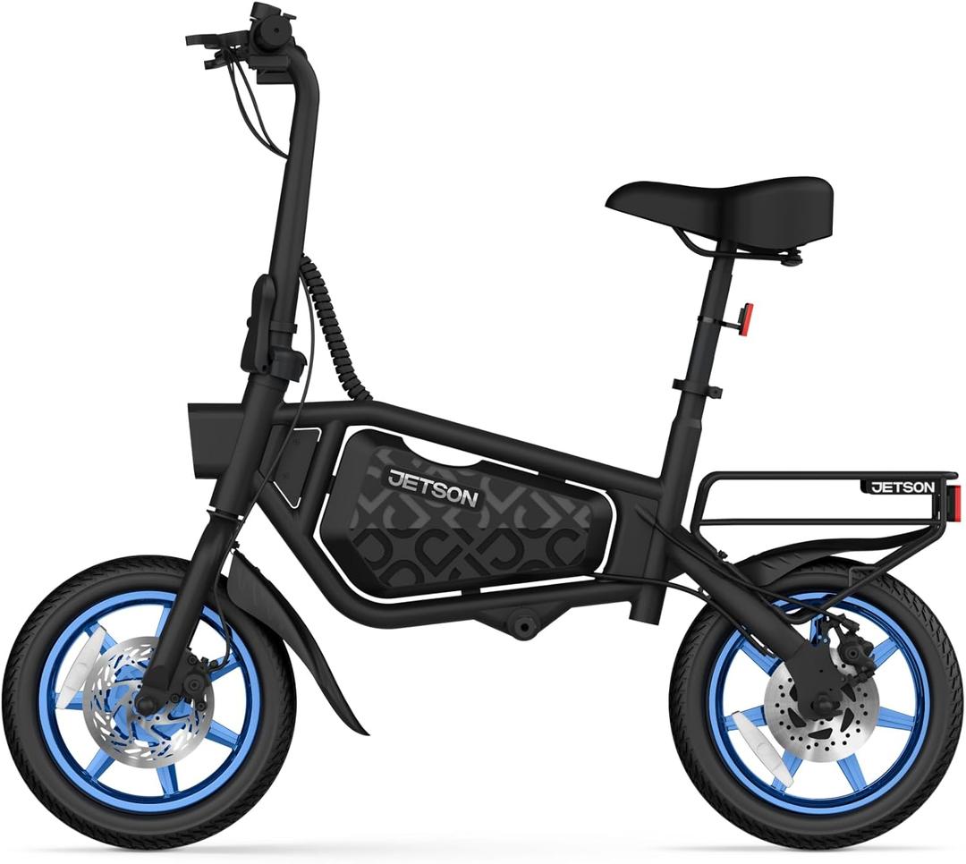 Jetson Bolt Electric Bike, Foot Pegs, Easy-Folding, Built-in Carrying Handle, Twist Throttle, Cruise Control, Up to 15.5 MPH, Range Up to 15 Miles, Ages 13+
