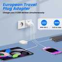 European USB C Charger 6.6A 2 Pack, LiFiYiRc PD 20W & QC 3.0 Fast Charging Multi Ports, 2 USB C 3 USB A Europe Plug Adapter Compatible for iPhone 17 16 15 14 13 12 11 Pro Max XS XR X Plus, Samsung