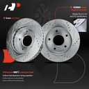 A-Premium 10.50 Inch (266.7mm) Front Drilled and Slotted Disc Brake Rotors