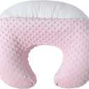 Nursing Pillow and Positioner Breastfeeding and Bottle Feeding, Propping Baby, Tummy Time, Sitting Support for Baby Boy Baby Girl, with Removable Dots Cover (Blushing Bride)