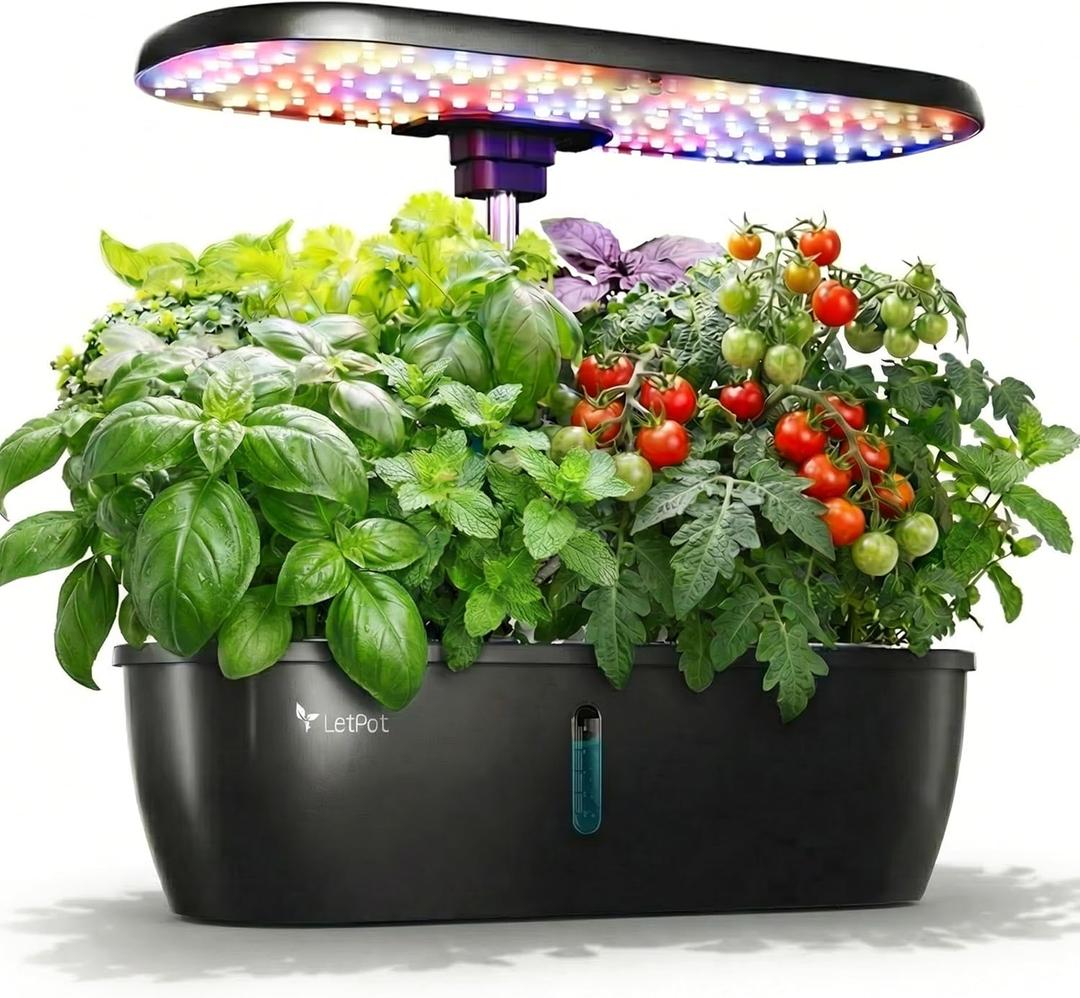 LETPOT Hydroponics Growing System, 12 Pods Indoor Herb Garden Kit with 24W LED Grow Light, 5.5L Water Tank & 16" Adjustable Height, Smart Indoor Gardening System for Kitchen, Home & Gift
