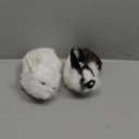 Pack of 2 Realistic Furry White Panda Rabbits Figurines Simulation Farm Animal Models Home Decoration Lifelike Easter Bunnies Statue Photography Props Spring (White+Black&White)