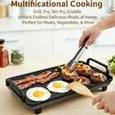 1 Pcs Rectangular Electric Griddle 1400W, 5-Temp Adjustable Smokeless Indoor Grill with Non-Stick Surface, Dishwasher Safe