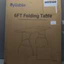Byliable Folding Table 6ft Portable Heavy Duty Plastic Fold-in-Half Utility Foldable Table Plastic Dining Indoor Outdoor for Camping, Picnic and Party, White