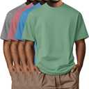 Neer 4 Pack Men's Big and Tall Shirts Summer Cotton Short Sleeve Tee Crew Neck Casual Top Oversize Basic T Shirts XXL