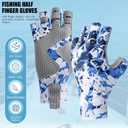 2 x Fishing Gloves for Men Women, UPF50+ Fingerless Sun Protection Gloves, Durable and Ergonomic, for Kayaking, Rowing, Hunting, Paddling, Boating, Biking, Hunting, Driving