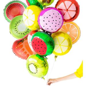 Simple polymer 18" Fruit Balloons, Pack of 24: Watermelon, Carambola, Kiwi, Dragon Fruit, Orange, Strawberry - Unisex-Kids, Children's Party Decoration
