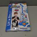 Kids Karaoke Microphone with Adjustable Stand,Standing Mic for Portable Singing, Retractable Headset for Music Sing-along,Flashing Stage Light Base for Aged 3-6 Boys Girls Blue