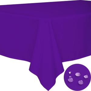 BYDOLL Table Cloth Purple 54x120 Inch Tablecloth for 4 Foot Rectangle Tables Outdoor Washable Wrinkle Free and Spillproof Polyester Tablecloth for Festival Camping Picnic Party Cover