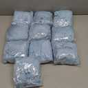 Moukeren 100 Pcs Spandex Chair Sashes Bows Bands Slider Sashes for Chair Covers Elastic Bands Ties Ribbon Decorations for Wedding Party Events Ceremony Birthday Banquet(Sky Blue)