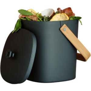 Bamboozle Countertop Compost Bin Kitchen | 1 Gallon | Odorless Composting Bin with Filters | Indoor Compost Bin with Lid | Plant Based Kitchen Composter for Food Scraps & Waste Recycling | Graphite