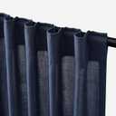 Navy Linen Curtains 84 inch Length 2 Panels Set Modern Farmhouse Living Room Drapes Light Filtering Rod Pocket Back Tab Filtering Privacy Semi Sheer Curtain 84 inches Long