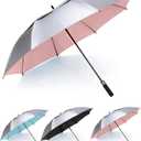 MRTLLOA Extra Large Golf Umbrella, 68 Inch Automatic Open, Oversize Double Canopy Vented Windproof Waterproof Sports Umbrellas for Rain