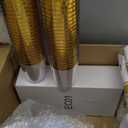 Nervure 700PCS Gold Plastic Plates - Gold Plastic Dinnerware Sets for 100 Guests - 200 Disposable Plates, 300 Silverware, 100 Cups, 100 Napkins for Wedding & Party