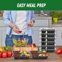 Dealusy 50 Pack (100-Piece) 28 oz Meal Prep Containers Reusable with Lids 2-Compartment, Sturdy Leakproof Food Safe, Microwave Freezer Dishwasher Safe, To Go Take Out Plastic Food Storage, Black