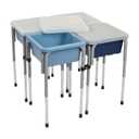 ECR4Kids 4-Station Sand and Water Adjustable Play Table, Sensory Bins, Navy/Powder Blue