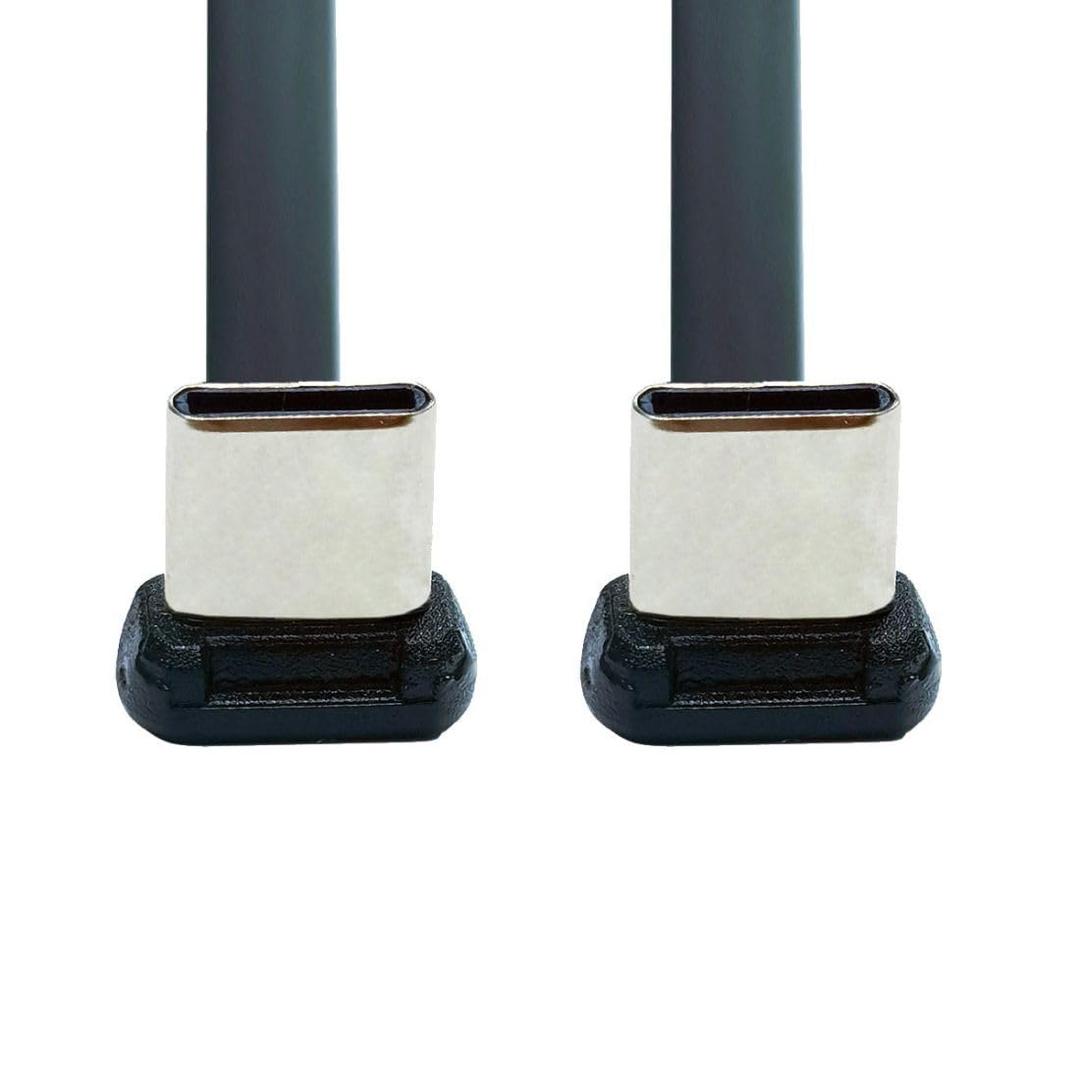 chenyang USB C Short Flat Cable USB 2.0 Type C Dual 90 Degree Angled PD 65W Fast Charge Data Extension Cable 70MM