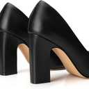 Trary Heels for Women Closed Pointed Toe Chunky Pumps Shoes Women Block High Heels Comfortable Slip-On Dress Office Party Wedding Shoes 3.54" Heel Size 10