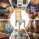 Stretch Dining Chair Seat Covers Set of 4,Dining Chair Slipcovers, Floral Printed Chair Covers,Soft Fabric Washable Upholstered Chair Seat Protector, No Rear Covers for Home Kitchen Dining Room (Folk Floral Pattern)