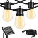 SUNTHIN 100ft Solar String Light Outdoor, USB Rechargeable Patio Solar Outdoor Lights with Waterproof & Shatterproof 30 LED Bulbs for Backyard, Porch, Garden, Pool, Party, Camping