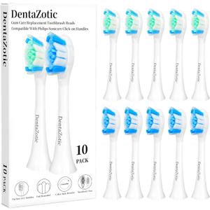 Gum Care Replacement Heads for Philips Sonicare, Electric Toothbrush Replacement Heads for Adults, Soft Bristles, White 10 Pack