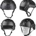 Airsoft Helmet,Black Tactical Helmet with Airsoft Accessories,Tactical Airsoft Gear
