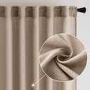MIULEE Taupe Linen Curtains 90 Inch Long for Bedroom Living Room, Soft Thick Linen Textured Window Drapes Semi Sheer Light Filtering Back Tab Rod Pocket Burlap Look Farmhouse Country Decor, 2 Panels