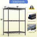 DurayLoly 3 Tier Metal Wire Storage Shelves,Adjustable Small Wire Shelving Unit,Utility Storage Rack for Kitchen,Bedroom,Laundry Room,Pantry & Office,17.7Wx11.8Dx35.4H,Black