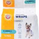 Arm & Hammer for Pets Male Dog Wraps, X-Small 12ct | Super Absorbent Dog Wraps for Male Dogs | Arm & Hammer Baking Soda Enhanced Doggie Diapers for Odor Control, Dog Diapers Male, Male Dog Diapers