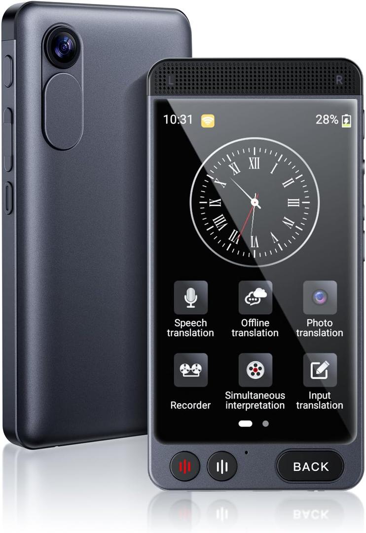 Offline Language Translator Device, D21 Instant Translator No WiFi Needed, 142 Languages Two Way Real-Time Voice Translation, Recording&Photo Translator for Business Learning Travel