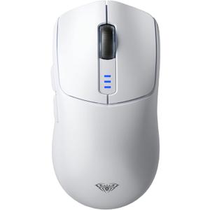 AULA SC580 Wireless Gaming Mouse, Tri-Mode 2.4G/BT5.0/USB-C Gaming Mouse, 12000 DPI Rechargeable Wireless Mouse with 6 Programmable Buttons, Ergonomic Computer Mouse for Laptop/PC/Mac/Tablet (White)