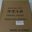 Bamboo Food Serving Tray with Handles, Breakfast Bed Tray for Tea,Snack,Dinner, Home Decorative Storage Food, Platter, Ottoman for Kitchen Counter, Bathroom, Restaurant (White)