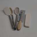 PHANTOM CHEF 3PCS, Reusable Travel Utensils Set with Case, Beige Wheat Straw Portable Knife Fork Spoons Tableware, Eco-Friendly BPA Free Cutlery for Kids and Adults as Travel Picnic Camping Utensils, PRO Series Stainless Steel Wood Tonges