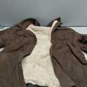 Men's Polar Fleece Warm Sherpa Lined Shirt Jacket for Men Thick Button Down Jacket with Multi Pockets (Brown, XL)