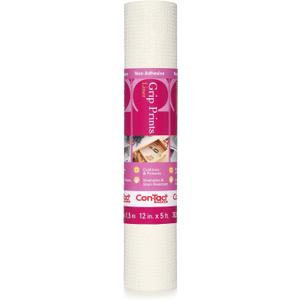 Con-Tact Brand Grip Prints Shelf Durable and NonAdhesive, Non-Slip Drawer and Cabinet Liner, 12" x 5', White, 6 Count