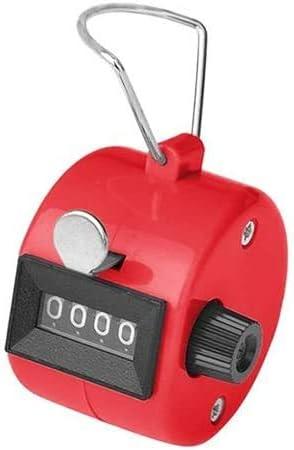 White Deer Hand Tally Counter 4 Digit Number Dual Clicker Golf Handy Convenient (Red)