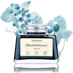 Asvine Hongdian Fountain Pen Bottled Ink Blackish Green, 60ml Fountain Pen Bottled Ink, Non Carbon