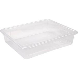 Storex Flat Storage Tray, Letter Size, 10 x 13 x 3 Inches, Unbreakable Clear, 5-Pack